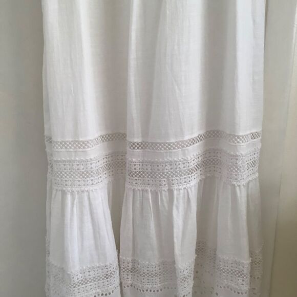 TALBOTS WHITE FULLY LINED COTTON 100% EYELET MIDI SLEEVELESS DRESS SIZE … - Picture 10 of 15
